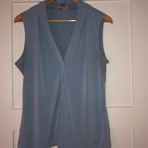 Calvin Klein Light Blue Sleeveless Blouse - Large